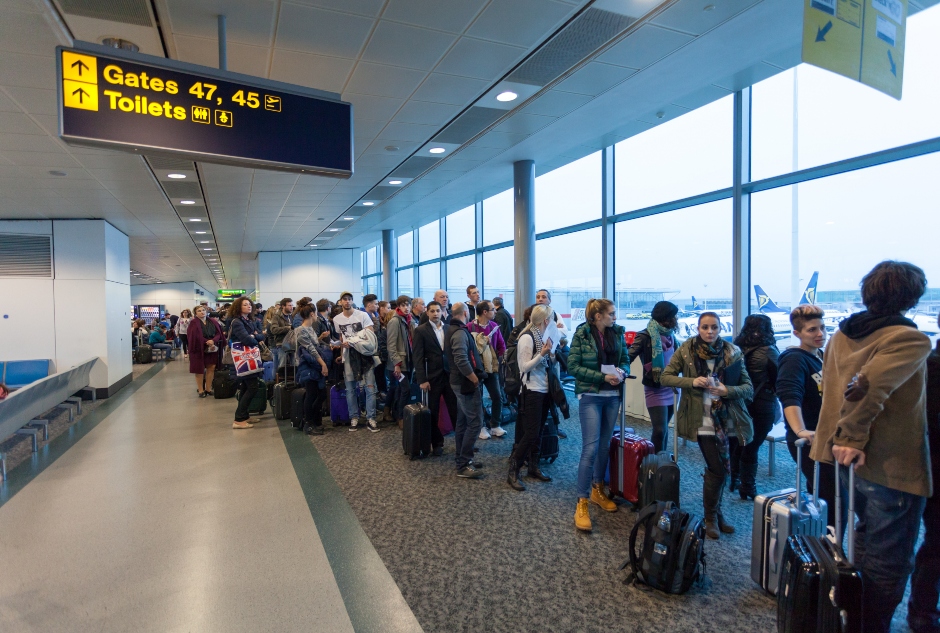 Snaking queues at airports have become a regular occurrence. 