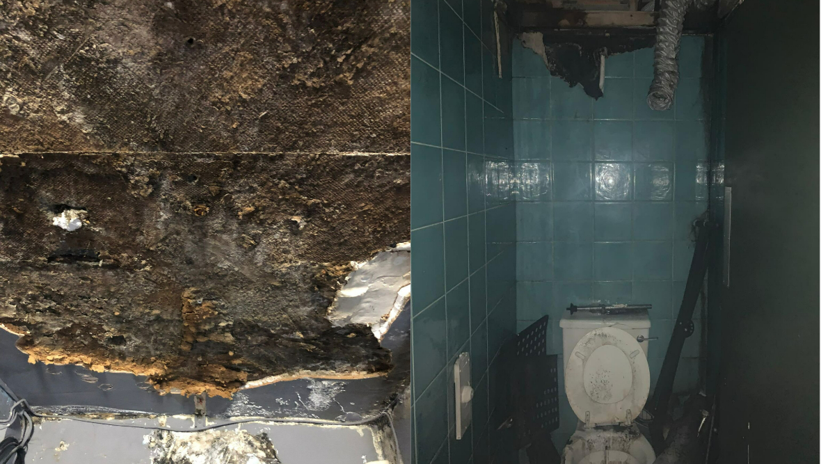 'Dangerous' staff office and toilet (Pic: Unite Hospitality)