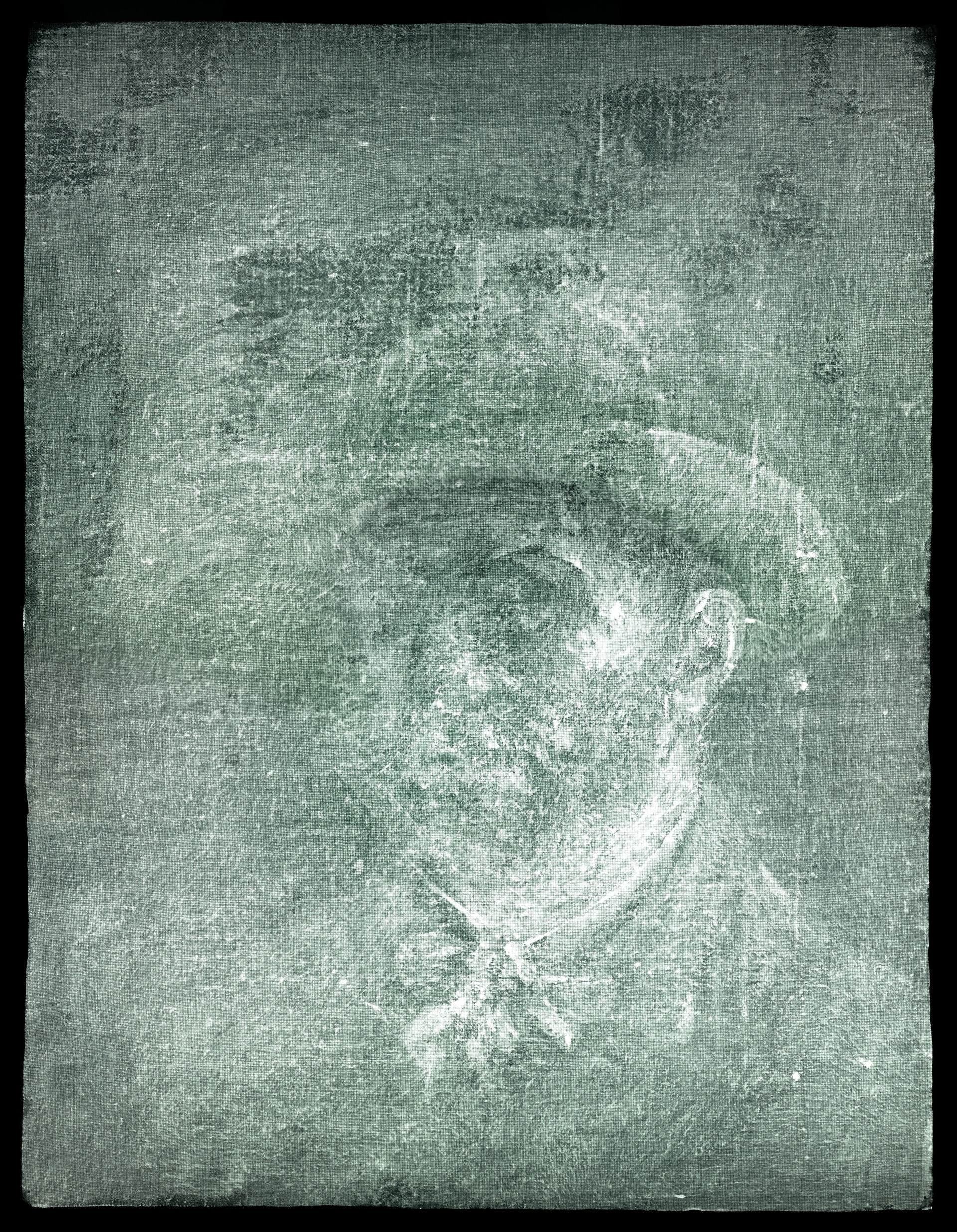 X-ray image of Van Gogh self-portrait (Pic: National Galleries of Scotland)
