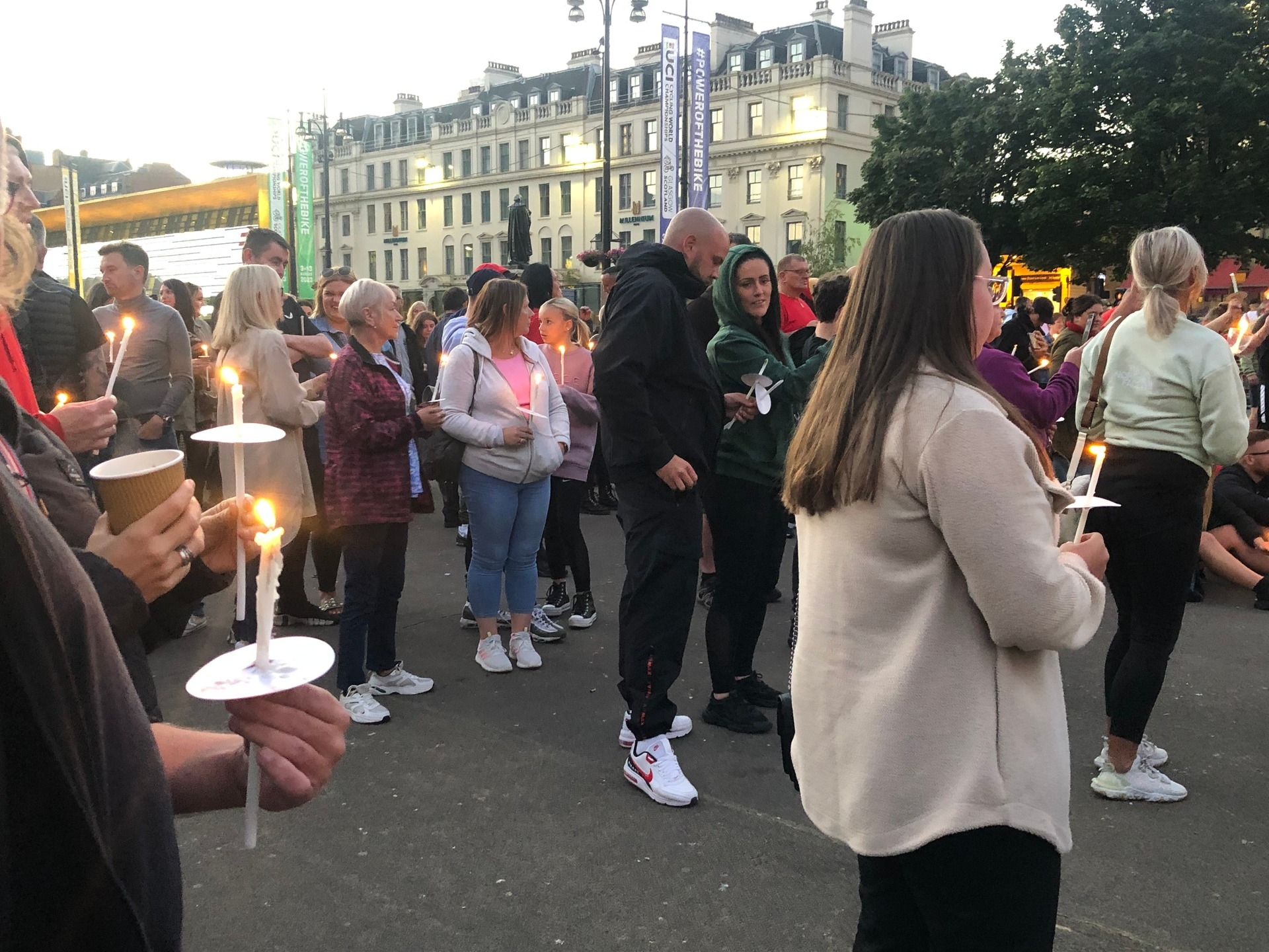 A vigil was held in George Square.