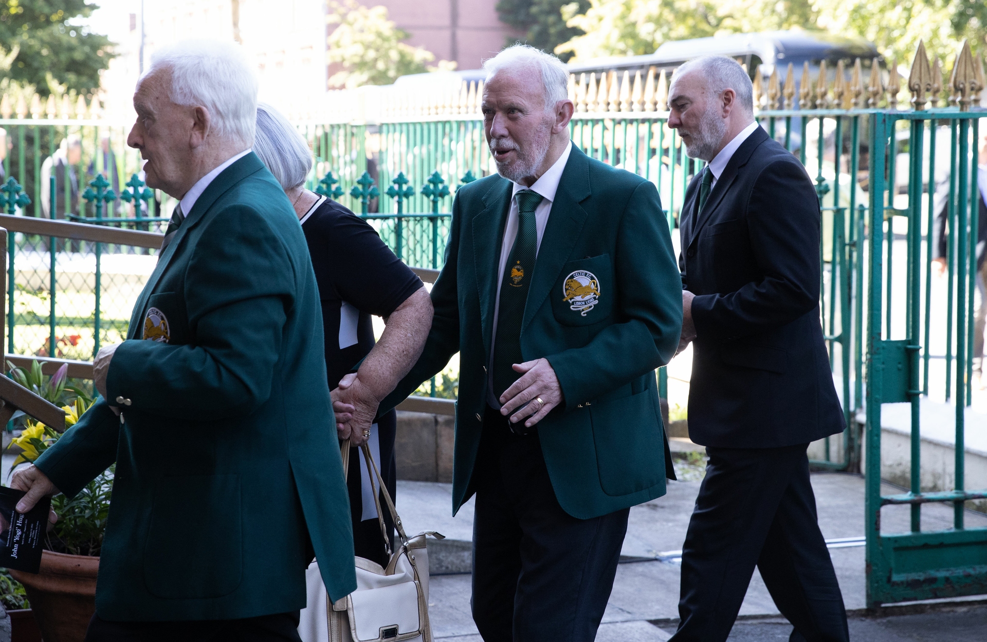 Lisbon Lions: Lennox and Clark arrive for former team mates funeral.