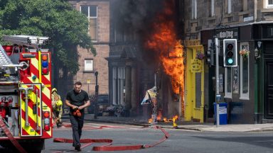 Three treated by paramedics after firefighters battle blaze at Edinburgh fish and chip shop