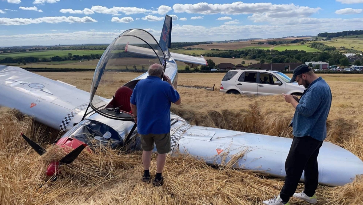 Plane crash in Kinglassie village field after cockpit opens in mid-air
