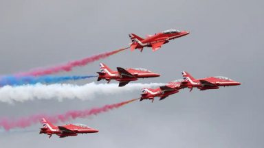 Weather halts flyover by Red Arrows at Edinburgh Military Tattoo