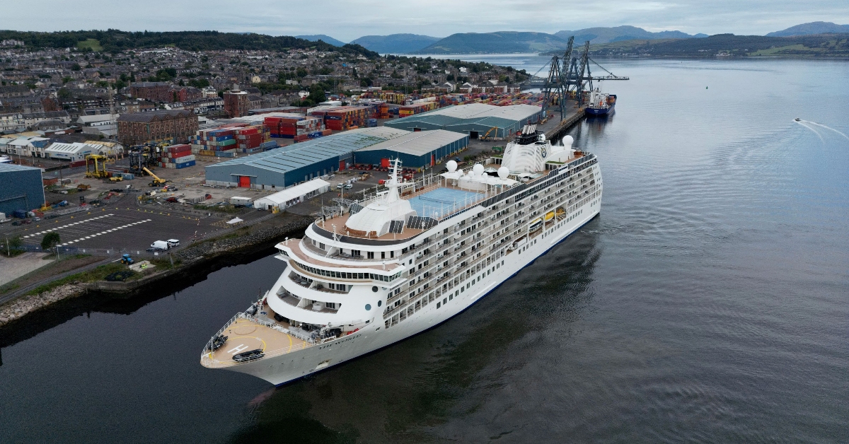 Floating city of millionaires: Luxury cruise ship arrives in Scotland