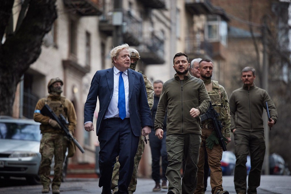 Boris Johnson and Volodymyr Zelensky in Kyiv. 