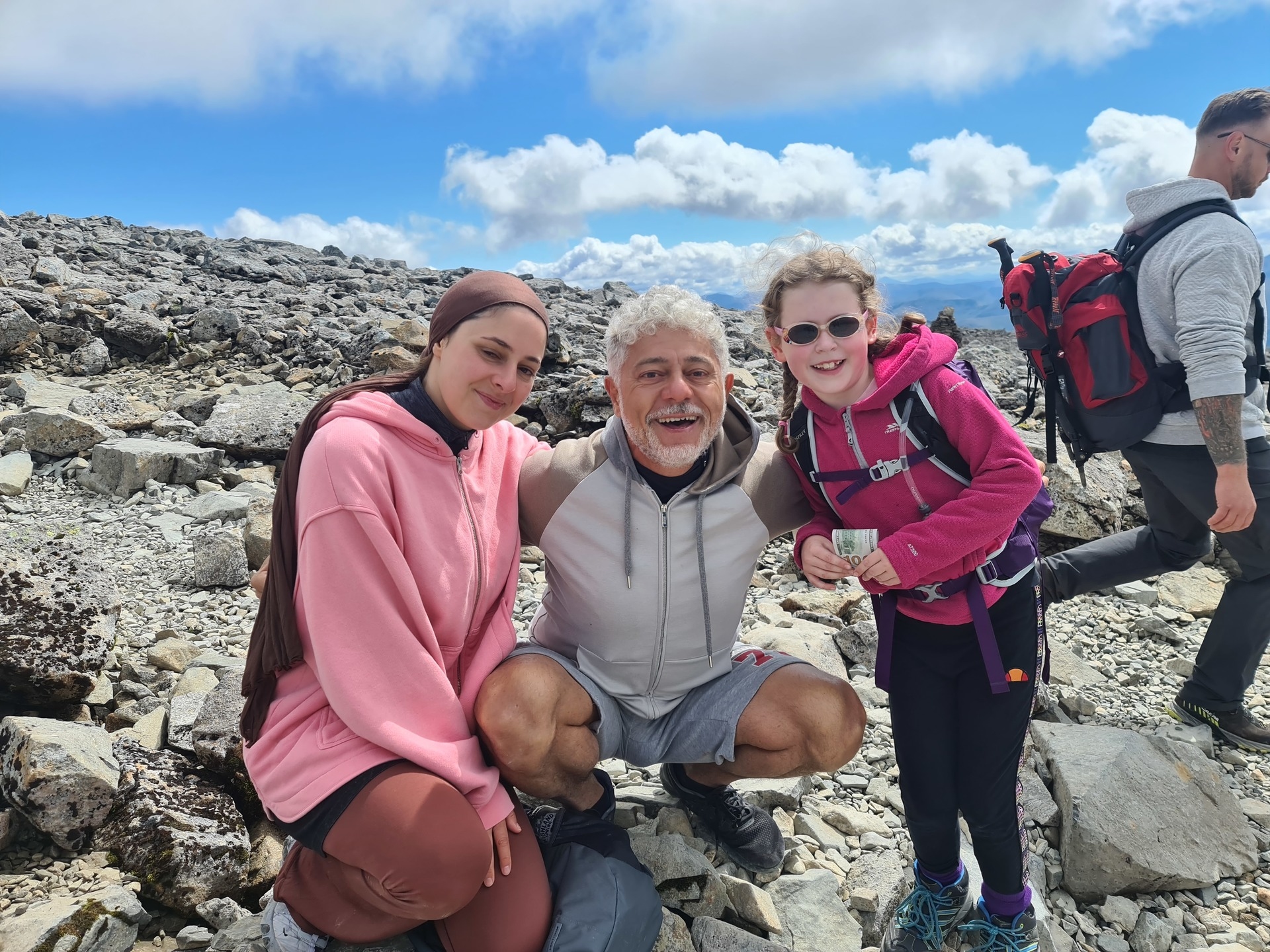 Samir and his daughter were walking down from the peak when they came across the eight-year-old. 