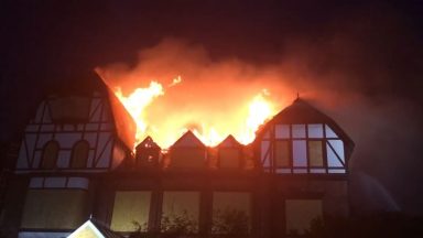 Firefighters battle blaze at derelict Lundin Links Hotel in Fife