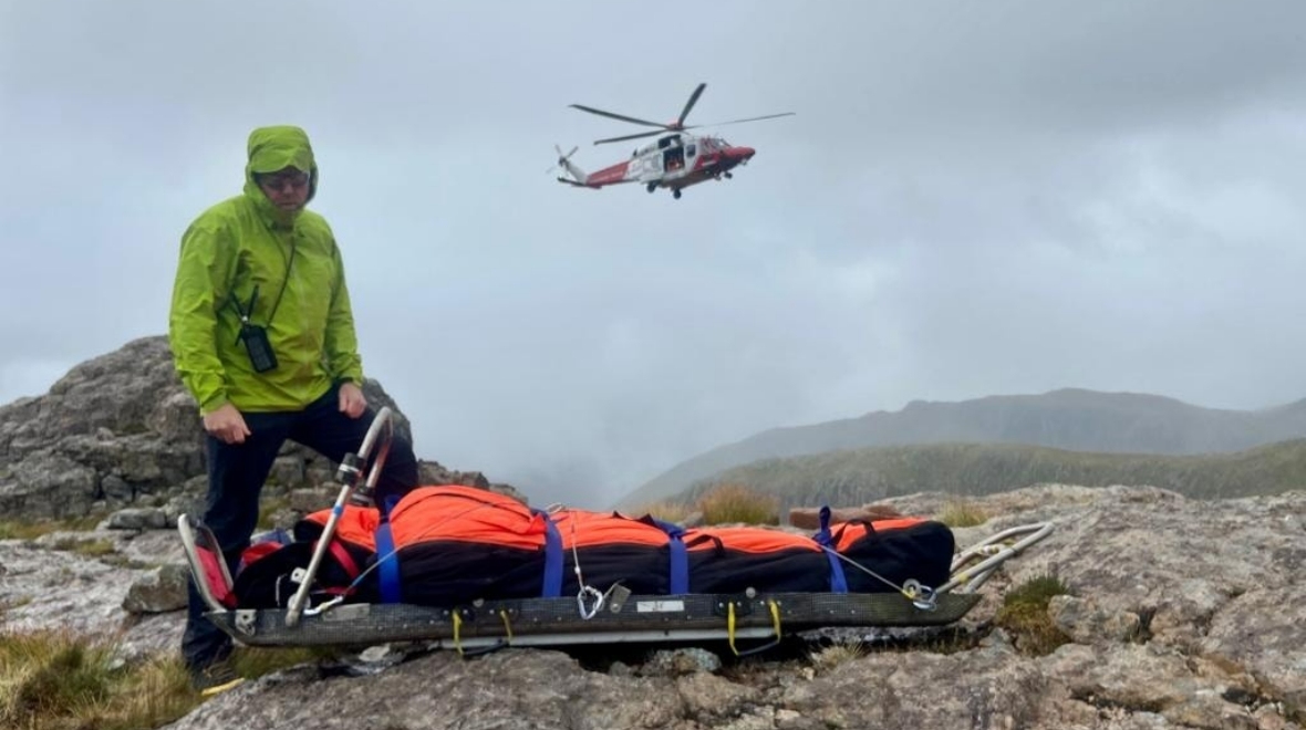 Man airlifted to hospital after suffering leg injury on Scottish mountain as group left stranded overnight