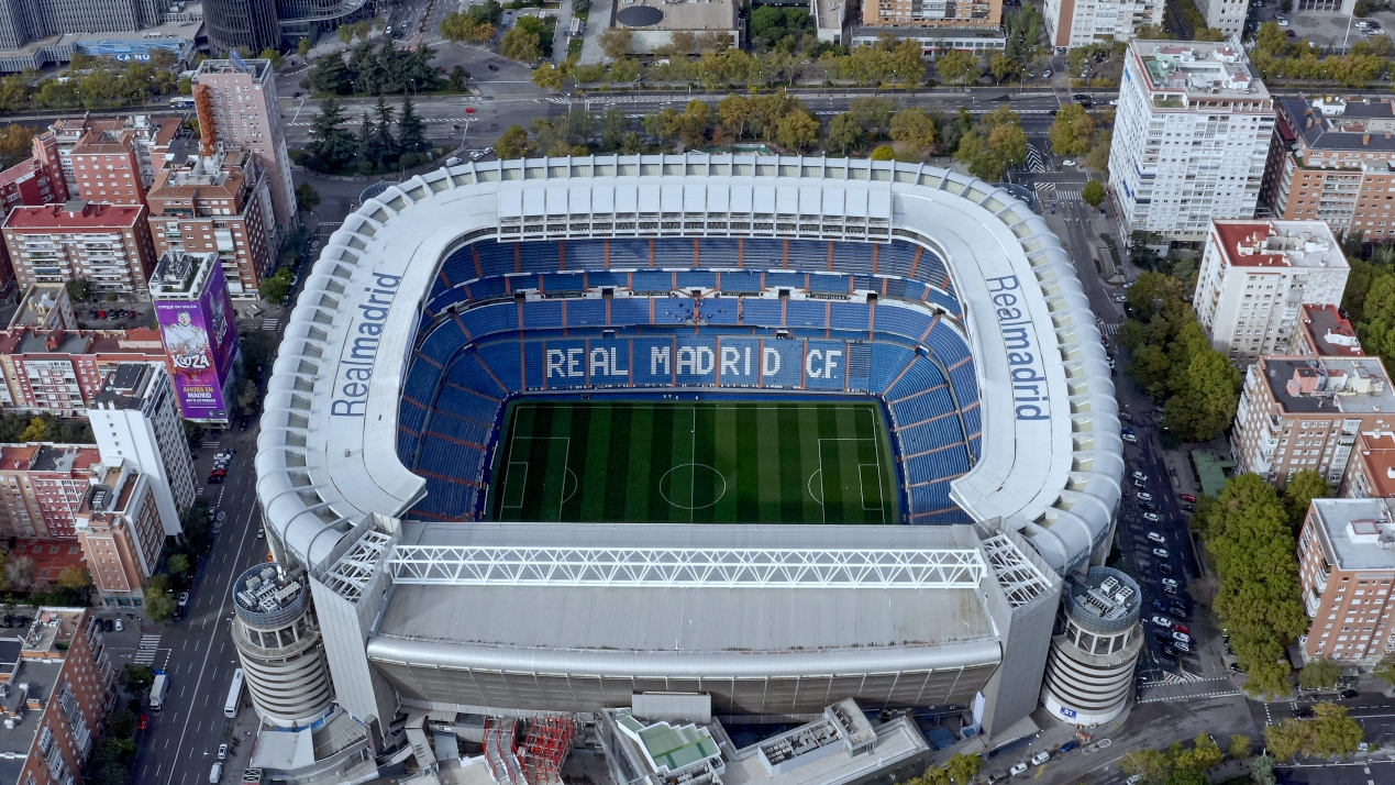 The Santiago Bernabéu football stadium in Madrid is home to Real Madrid, who will go up against Celtic. 