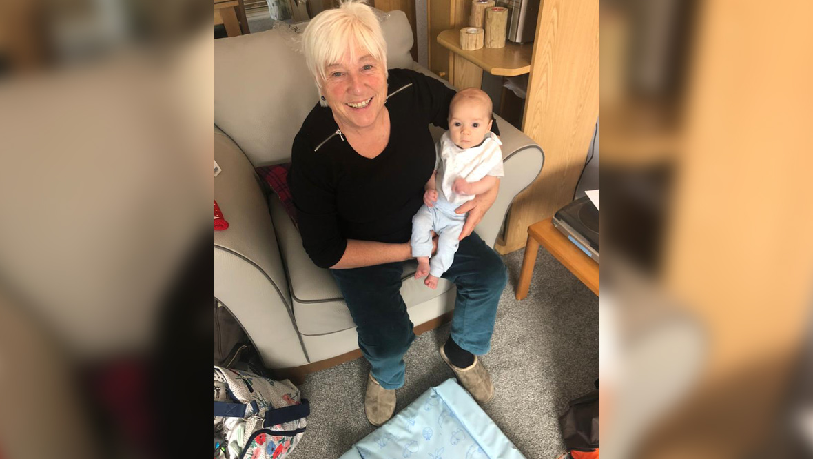 Aileen Philp with her grandson.