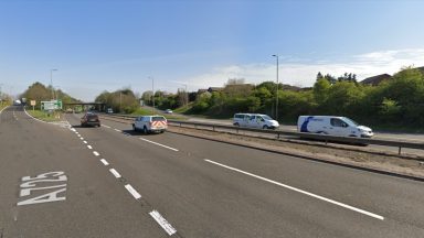 Husband and wife dead after crash between two cars and road sweeper on A725 Bellshill Bypass