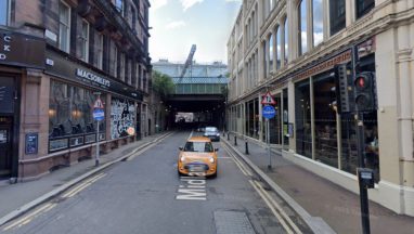 Male pedestrian taken to hospital after being hit by bus on Midland Street in Glasgow