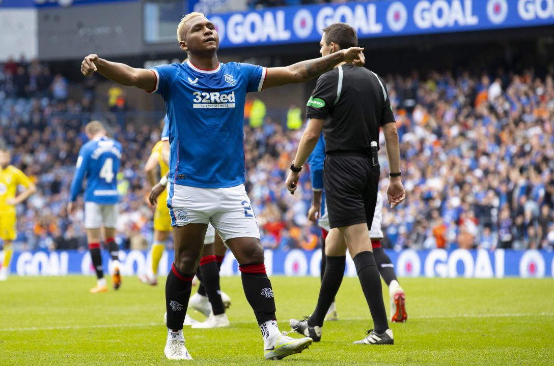 Alfredo Morelos leads the line for Rangers against Napoli in the Champions League