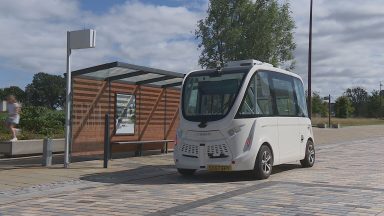 Scotland’s first driverless bus goes on trial in Inverness