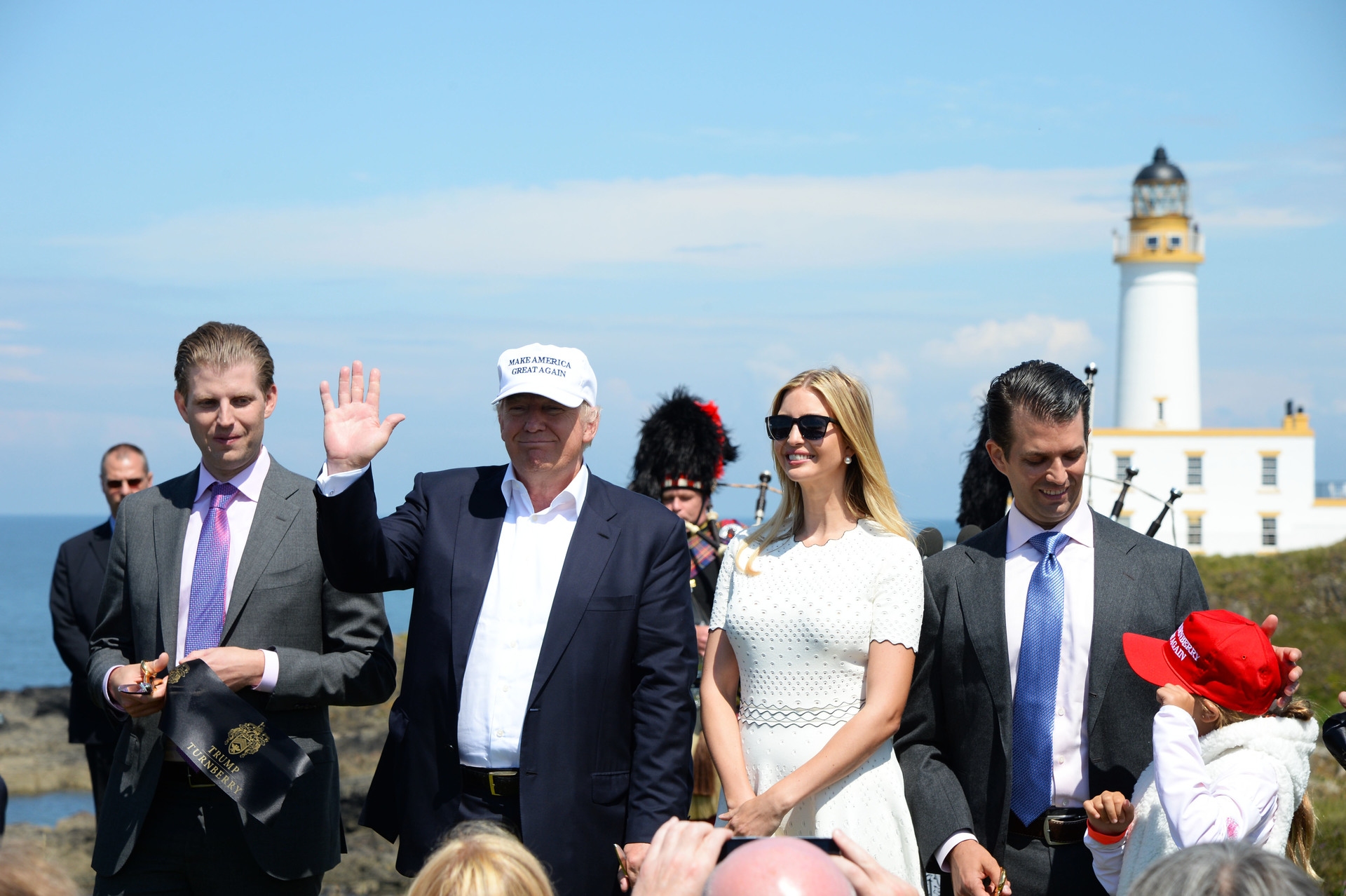 Donald Trump's son's Eric Trump, Donald Trump, Donald Trump Jr and Ivanka Trump officially open Trump Turnberry in 2016.