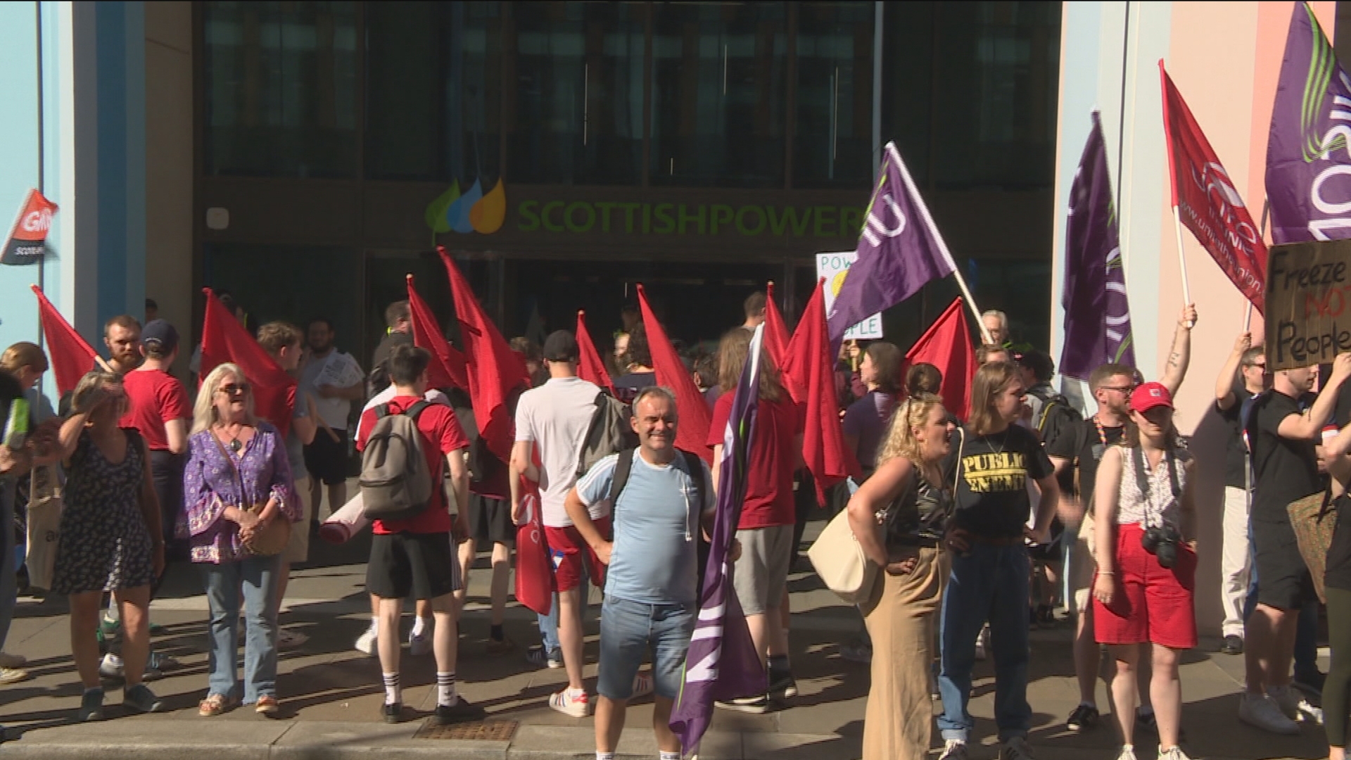 The protest was organised by the Power to the People campaign. 