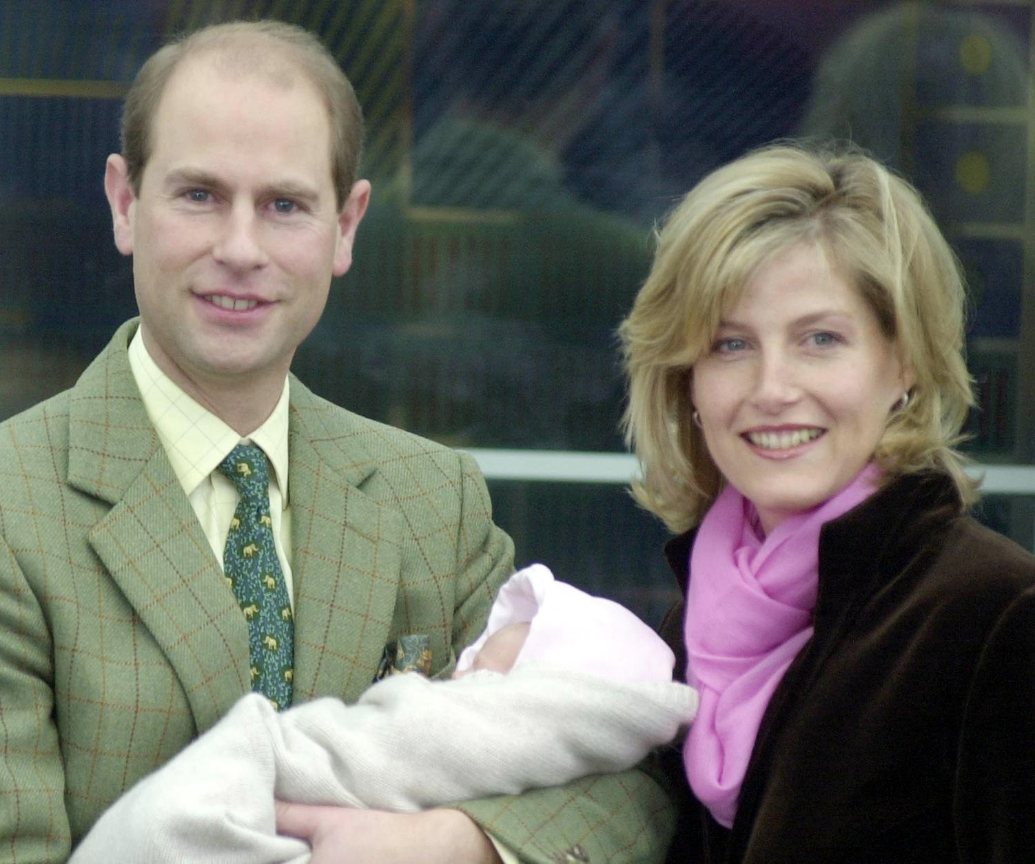 The Earl and Countess of Wessex leave Frimley Park Hospital in Surrey with their baby daughter. 