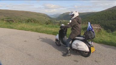 First double hand transplant Scot to complete NC500 on moped