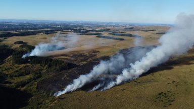 Fire crews tackle huge wildfire in West Lothian near A70 for third day straight