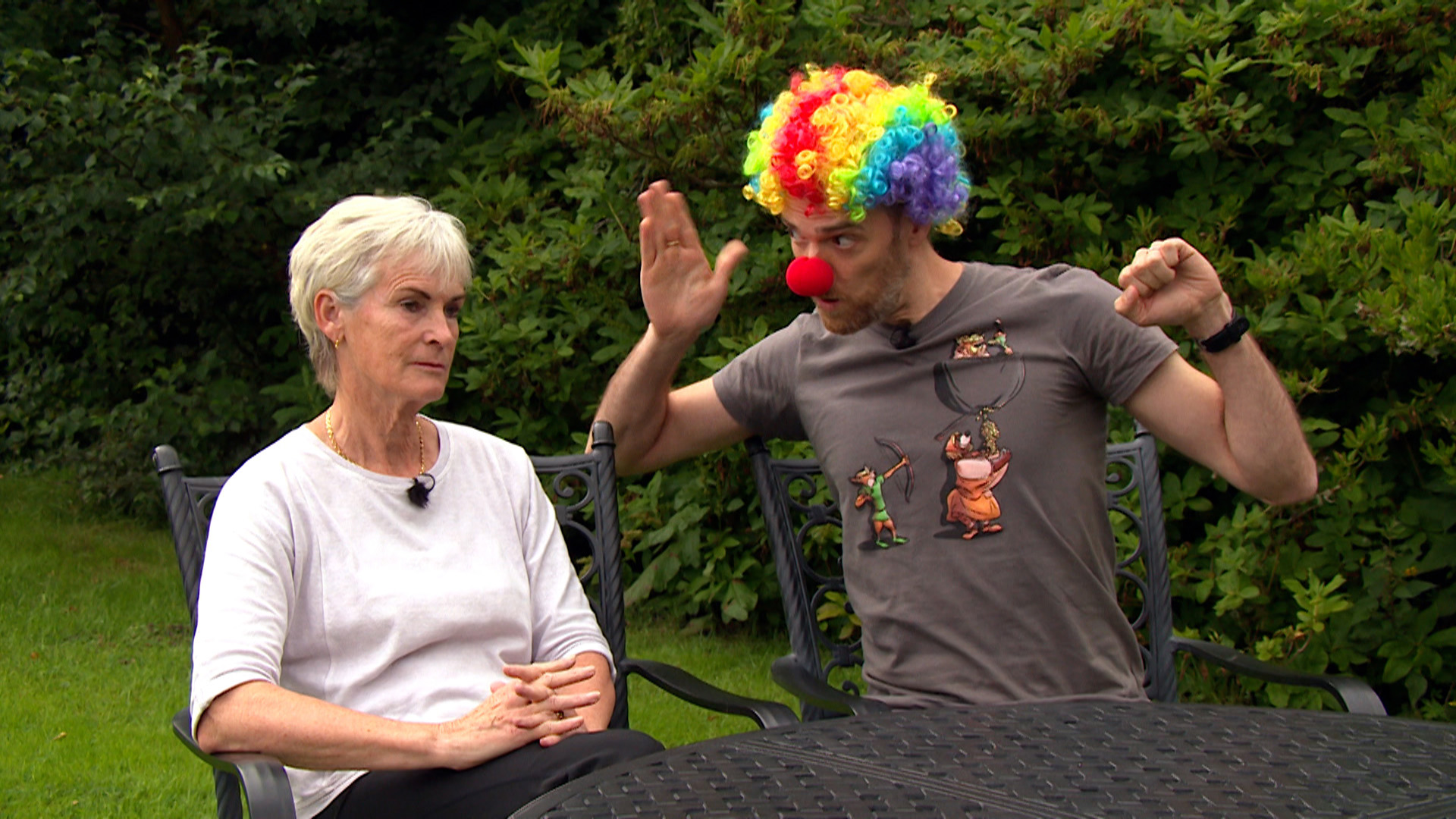 Judy Murray and her 'other son', the comedian Chris Forbes.