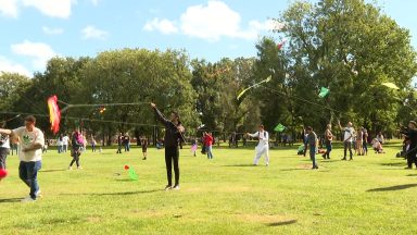 Scots gather at Glasgow Green to fly kites to show solidarity with Afghan refugees