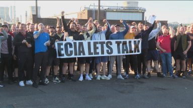 Hundreds join strike action at Grangemouth oil refinery