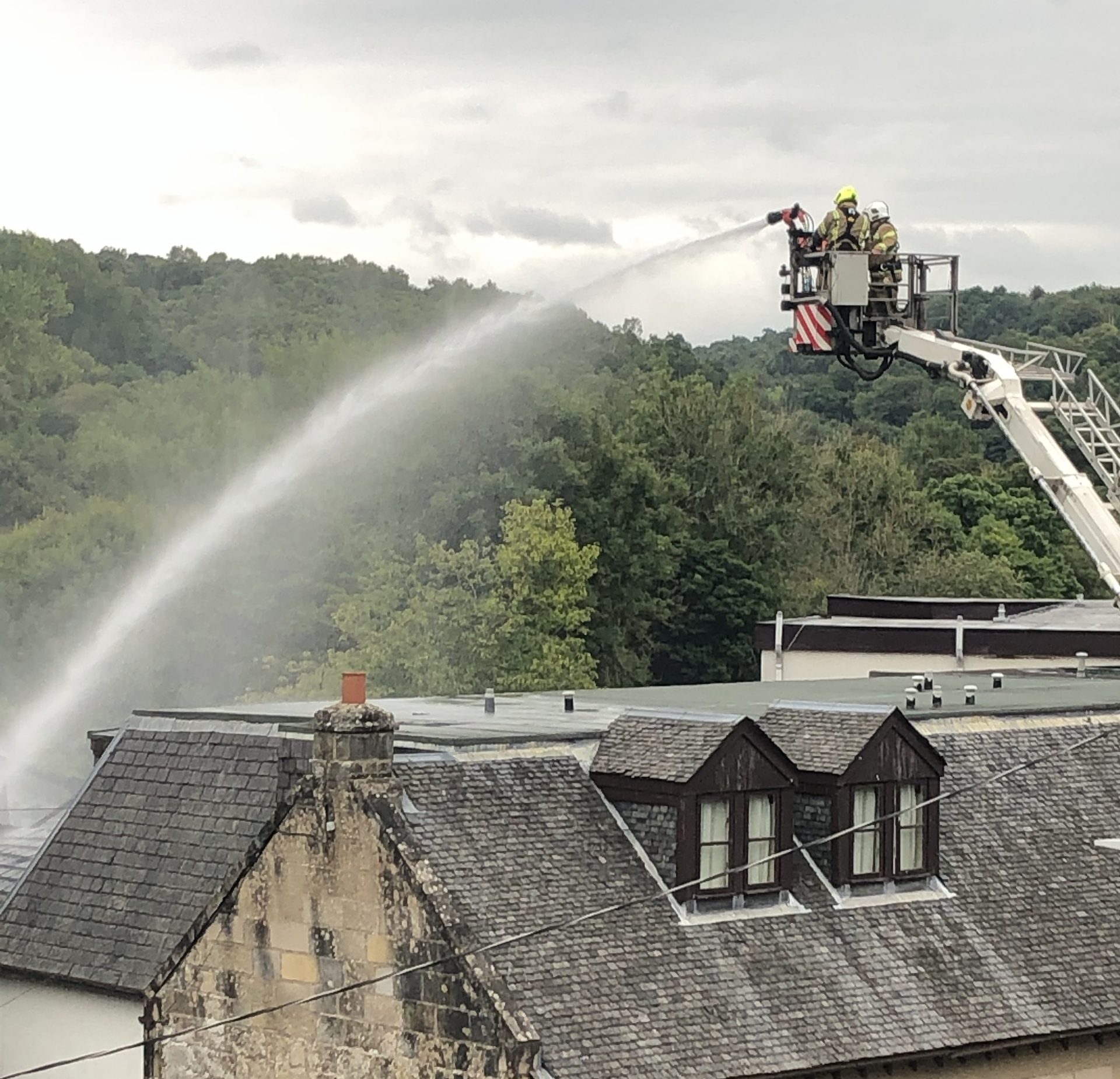 Fire crews worked for more than 15 hours to save the iconic hotel.