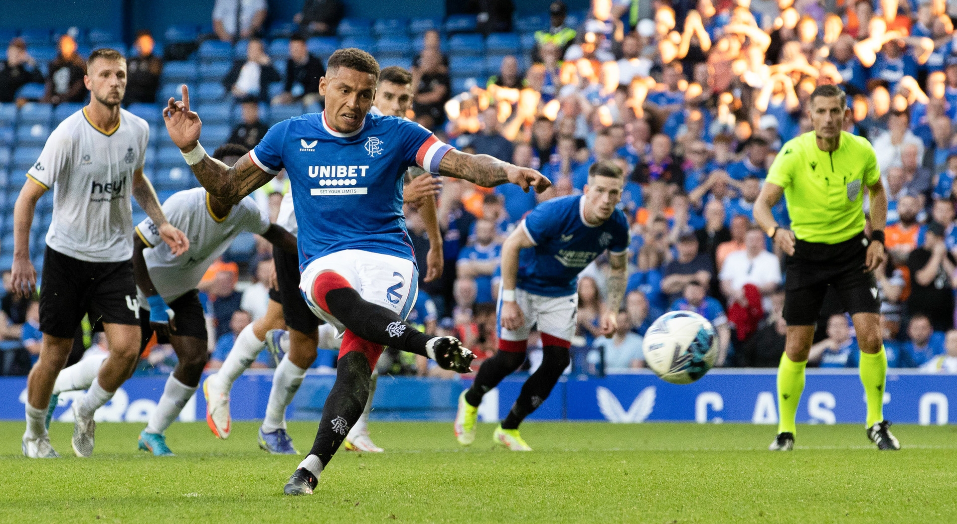 Captain reliable: Tavernier opened the scoring from the penalty spot.