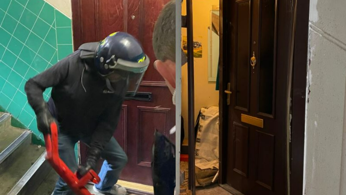 Drugs and cash seized following raids at two Trongate addresses on Parnie Street, Glasgow