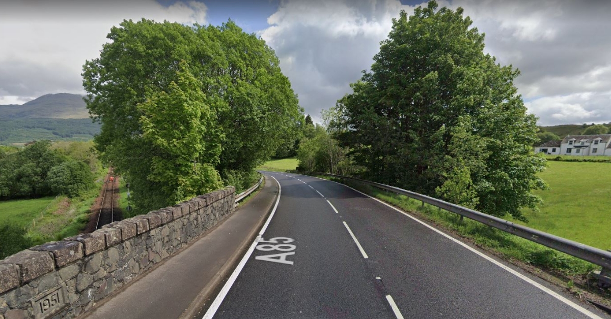 Motorcyclist seriously injured after bike collides with van on A85 near Taynuilt