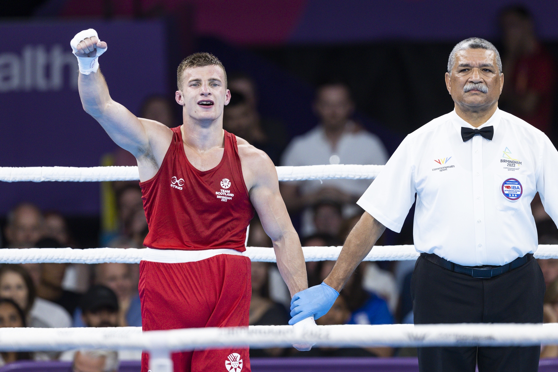 Sean Lazzerini is declared winner in his gold-medal bout.