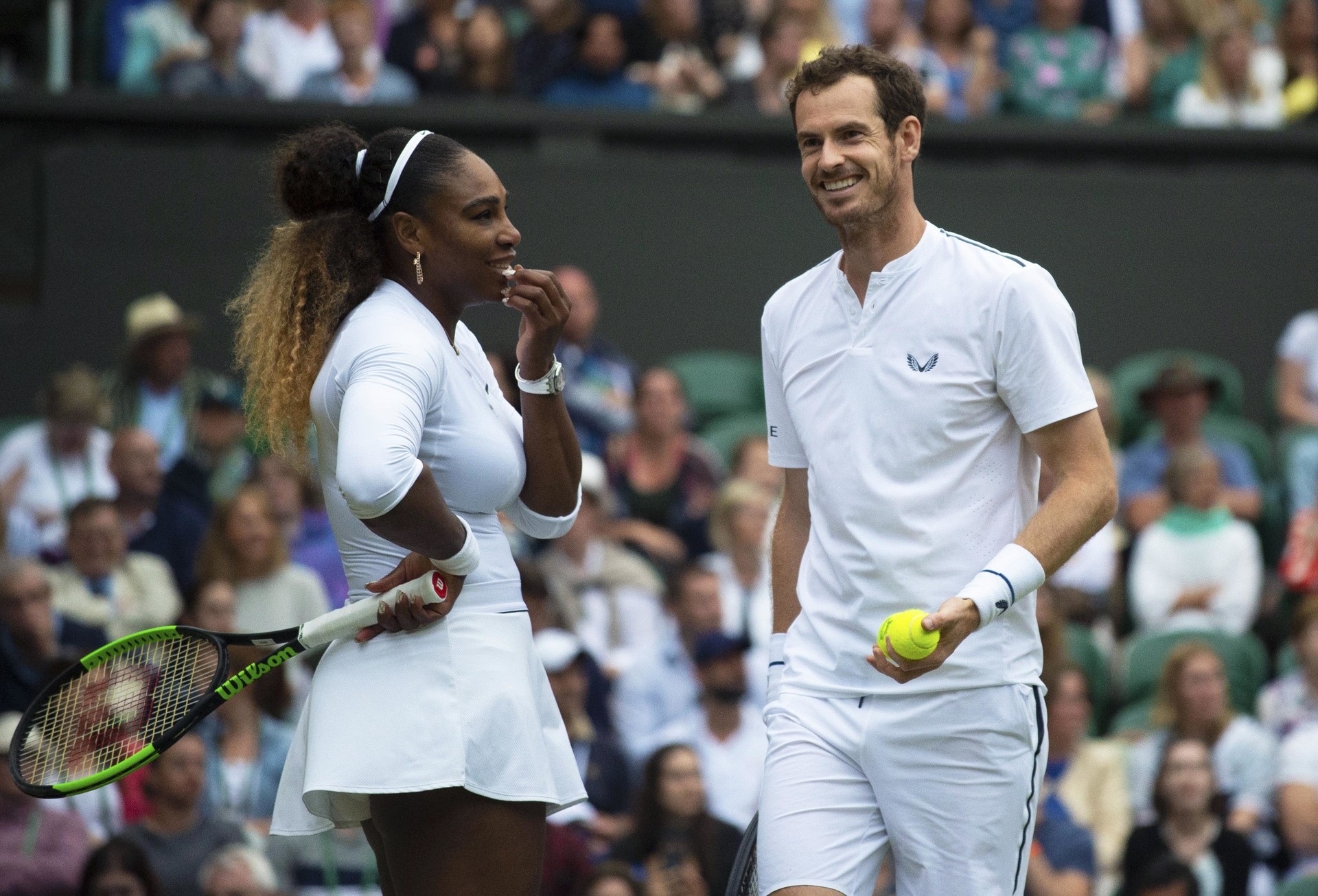 Andy Murray and Serena Williams at Wimbledon in 2019.