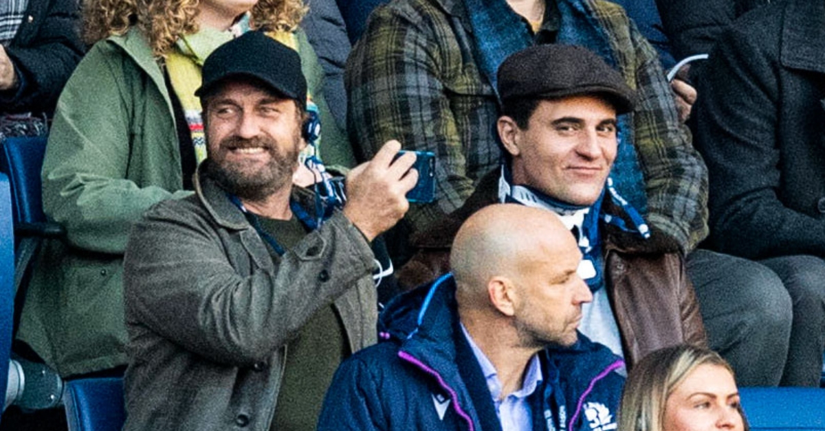 Gerard Butler and Darius Campbell Danesh at Murrayfield.