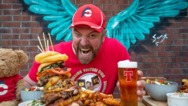 YouTube eating sensation Randy Santel takes on ‘big durty cow’ challenge at Dibby’s in Prestwick