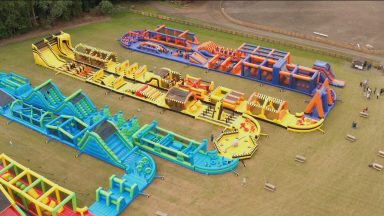 World’s longest inflatable assault course opens in Edinburgh