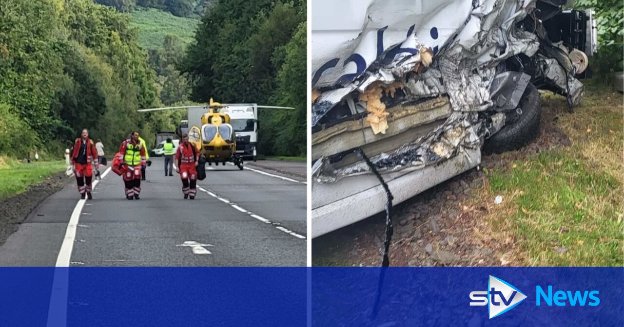 Six people taken to hospital after three vehicle A82 road crash