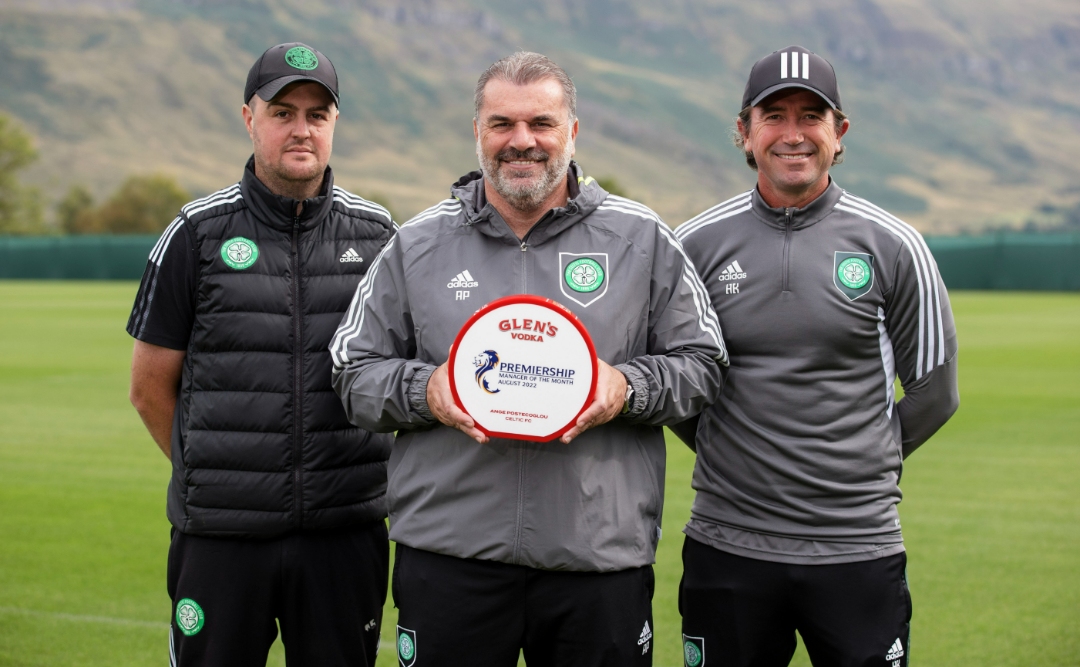 Celtic’s Ange Postecoglou named Manager of the Month after perfect start to Premiership season