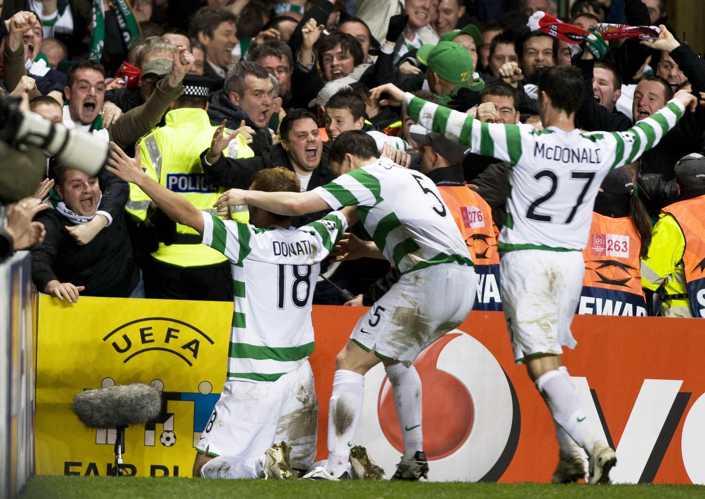 Celtic Park erupted following Donati's late winner to all but seal last-16 qualification.