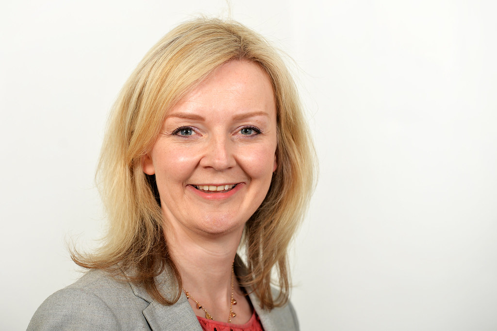 Liz Truss' official photograph as a Cabinet minister taken in 2015.