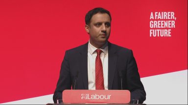 Anas Sarwar delivering speech at Labour Party conference in Liverpool