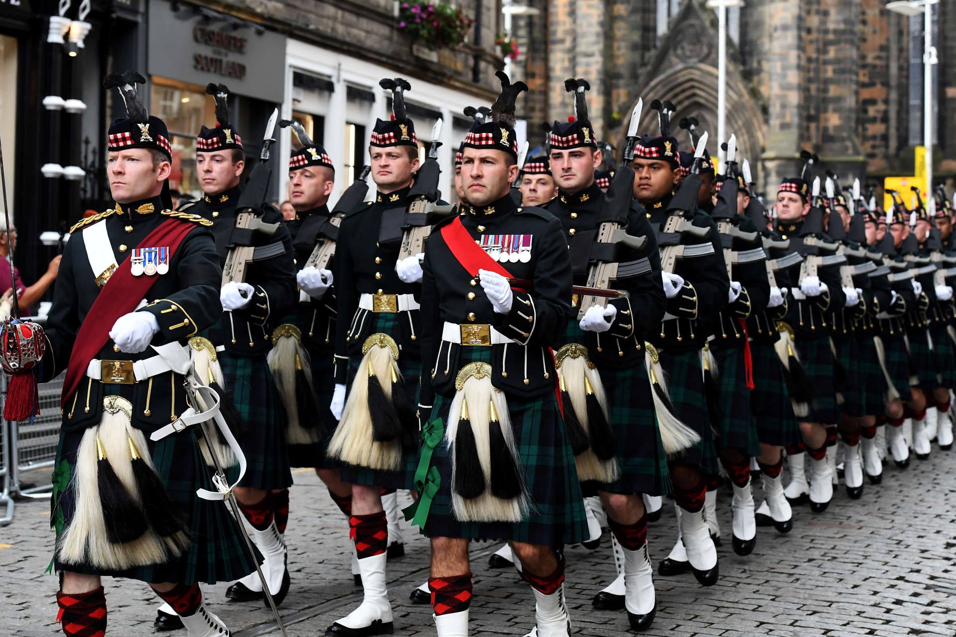 The Royal Marines arrived in Edinburgh for the proclamation of Charles III as King. (Image: Mark Scates / SNS Group)
