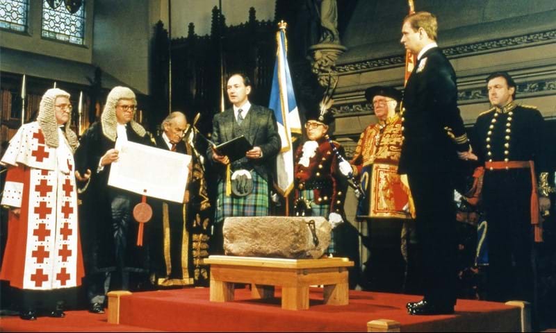 The stone of destiny was officially returned to Scotland in 1996.