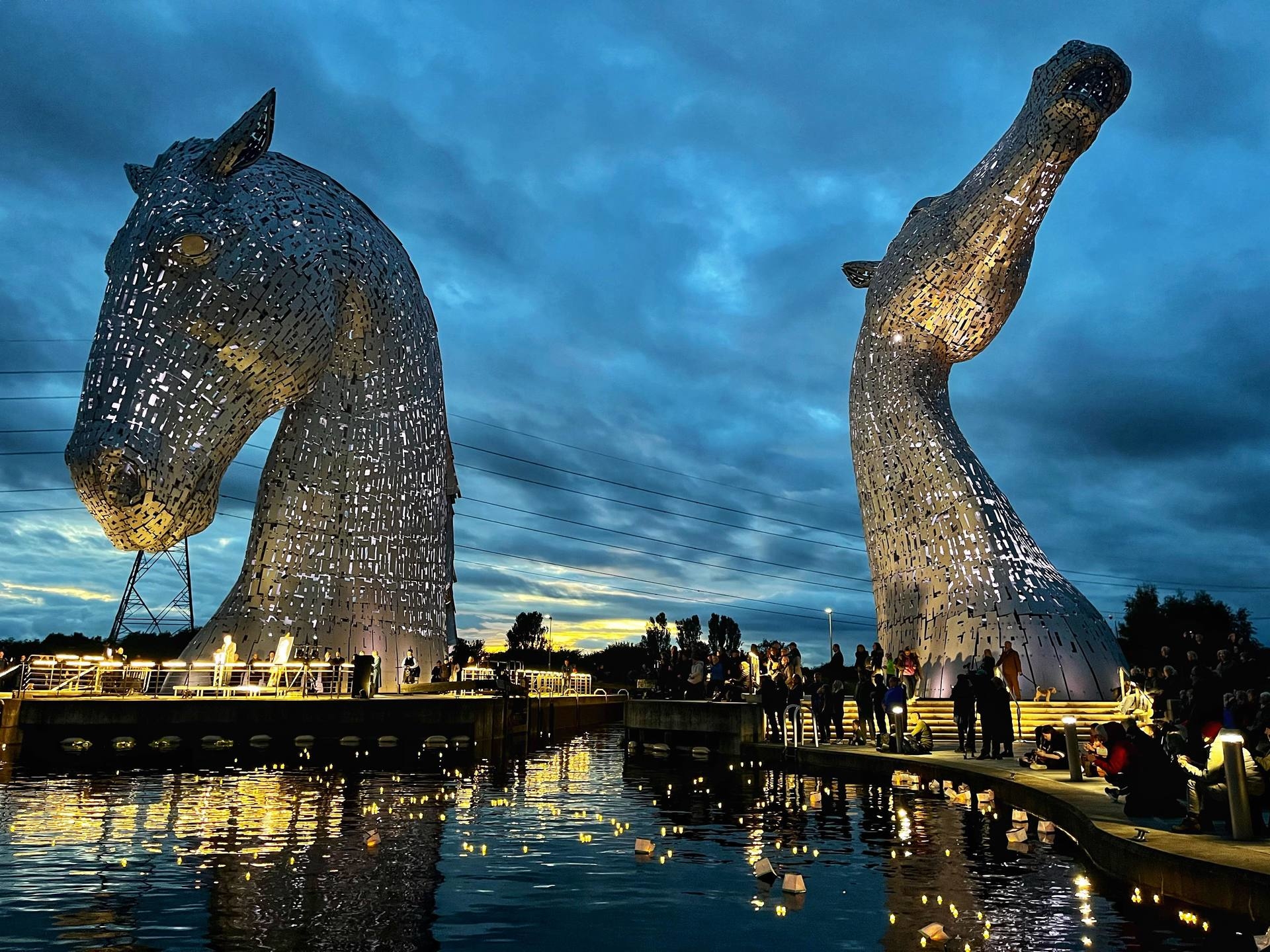 Tributes were paid at the Kelpies in Falkirk.