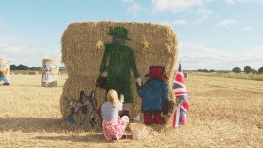 Angus farm transforms bales into art for Queen tribute