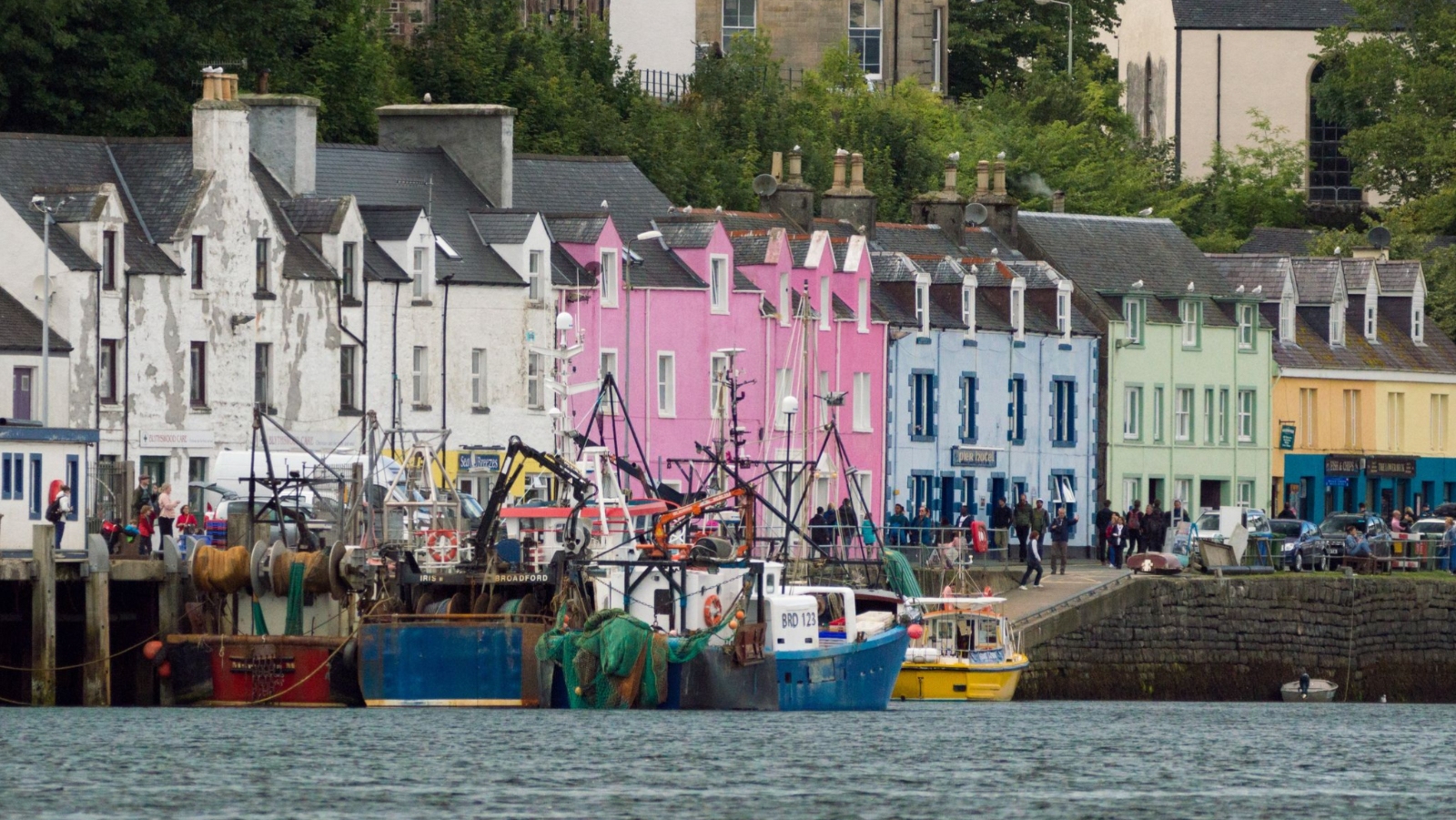 The Isle of Skye’s Quay Street in Portree Harbour 
