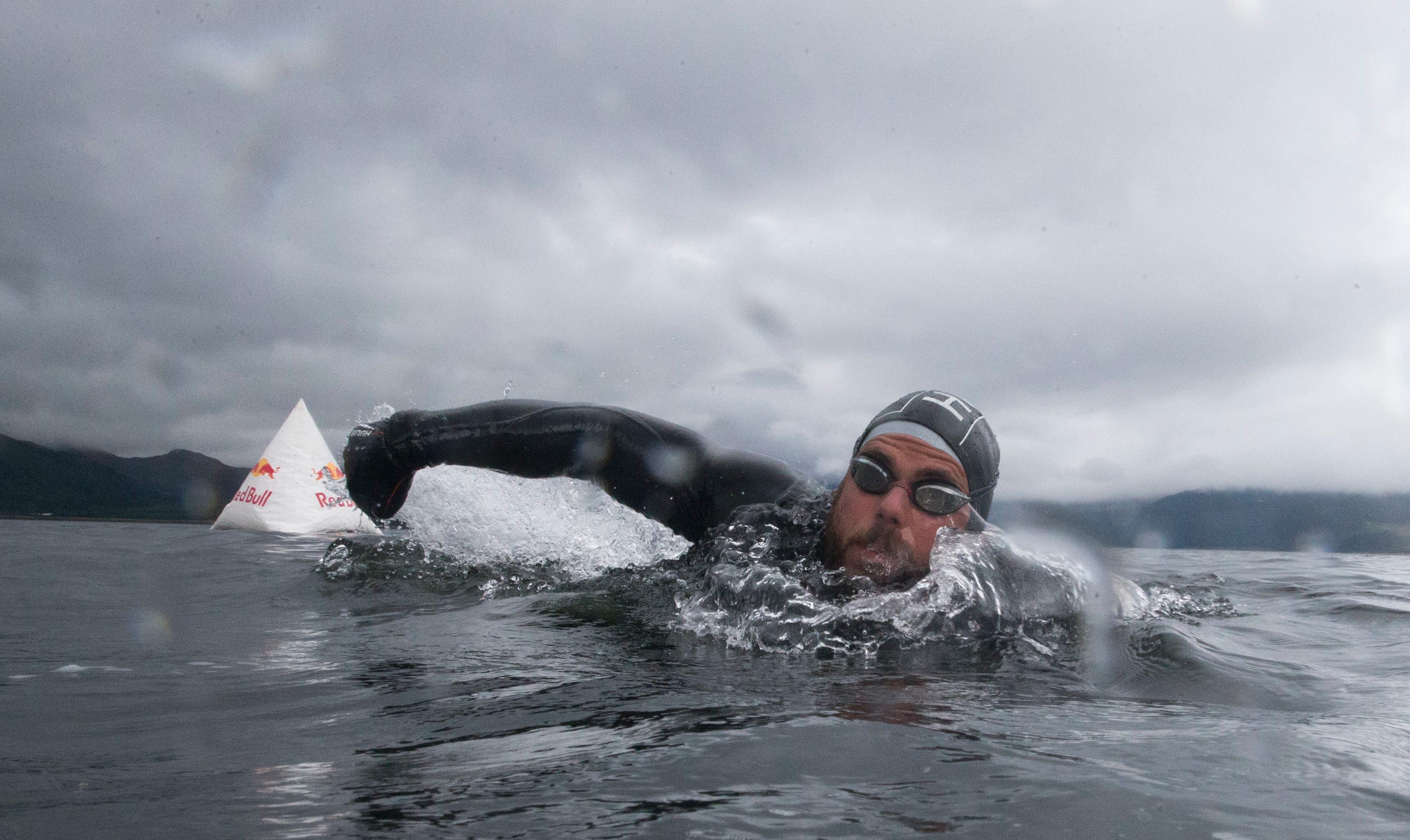 Ross embarked on the record-breaking swim on Wednesday. 