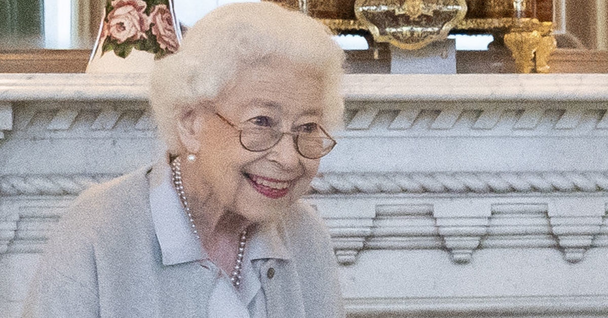 Queen Elizabeth II waiting in the Drawing Room before receiving Liz Truss for an audience at Balmoral, Scotland. 