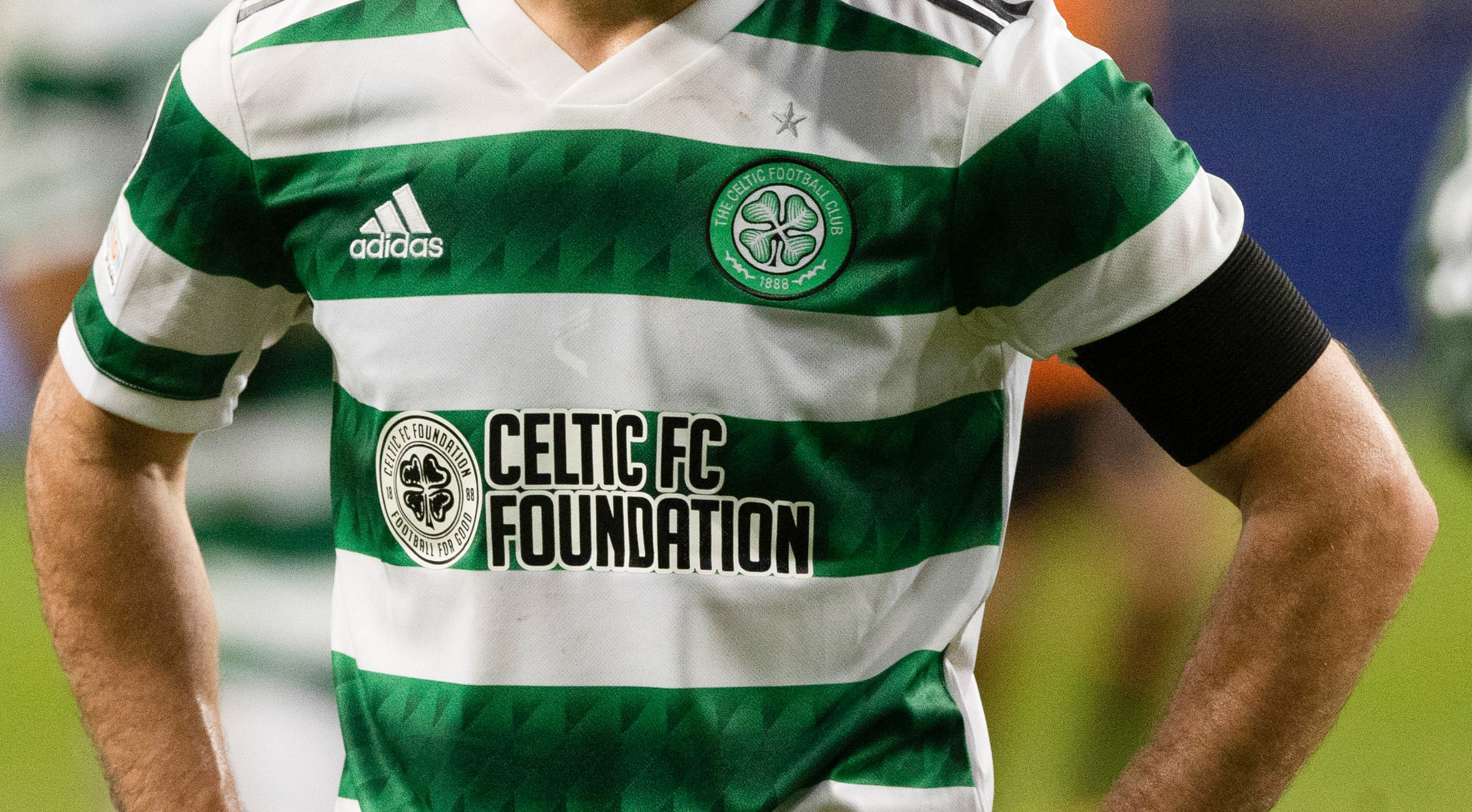 Celtic players wore black armbands as a mark of respect.