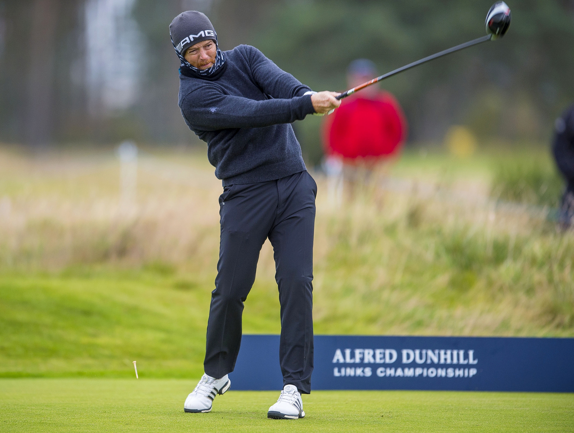Dave Farrell tees off at Carnoustie in 2016.